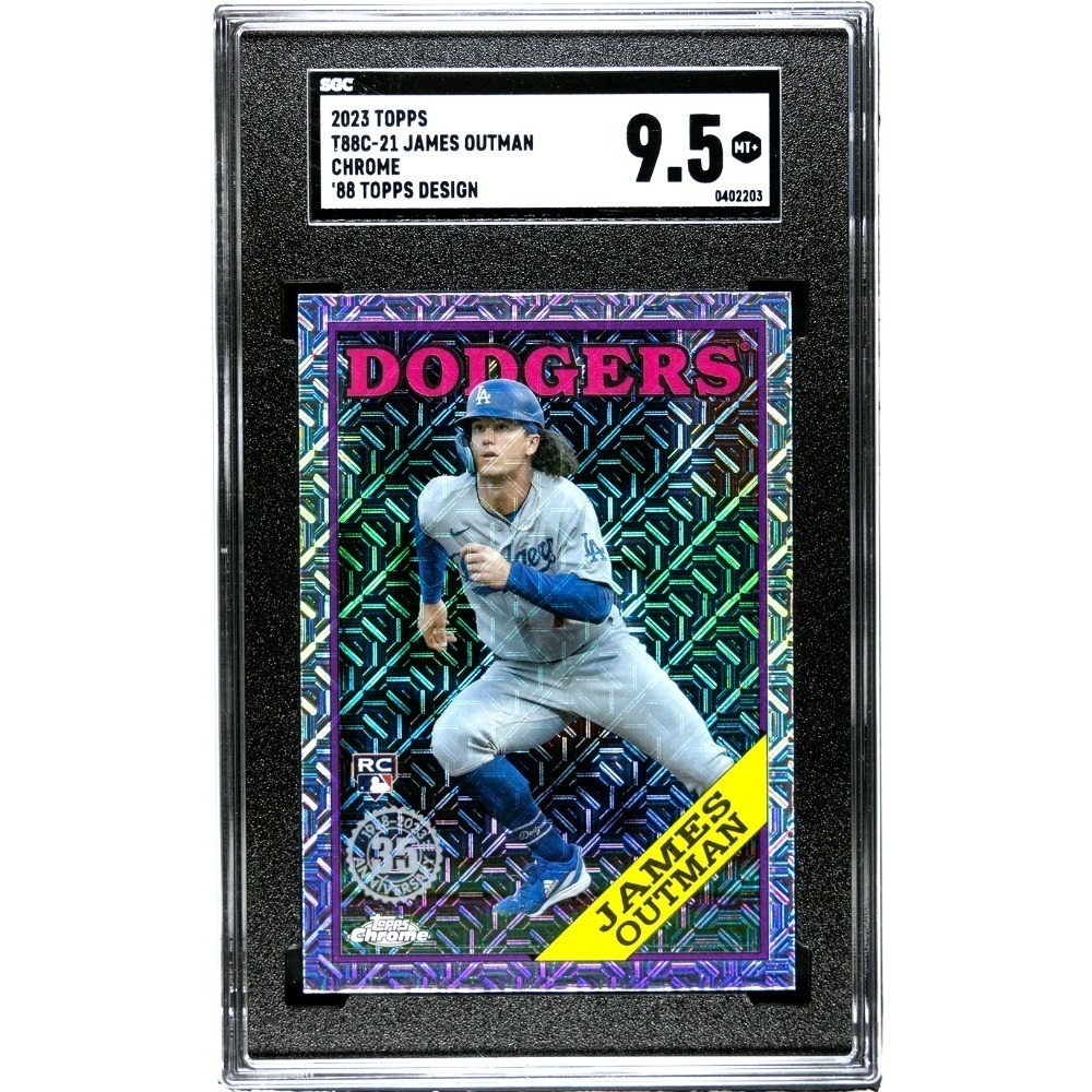 2023 Series‎ 1 1988 Topps Chrome Silver Pack James Outman #T88C-21 RC SGC 9.5